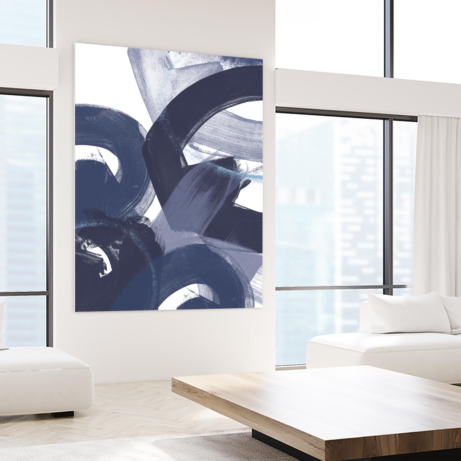 Blue on Blue II by June Erica Vess on GIANT ART - blue abstract