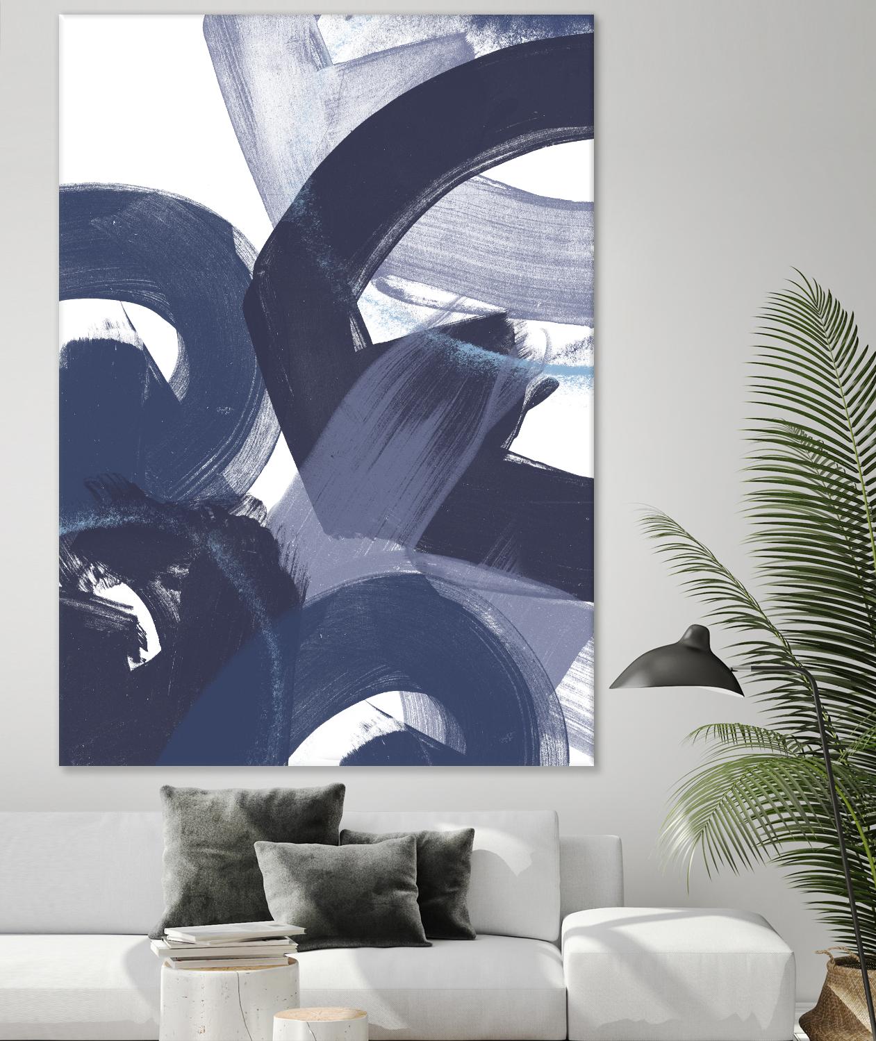 Blue on Blue II by June Erica Vess on GIANT ART - blue abstract
