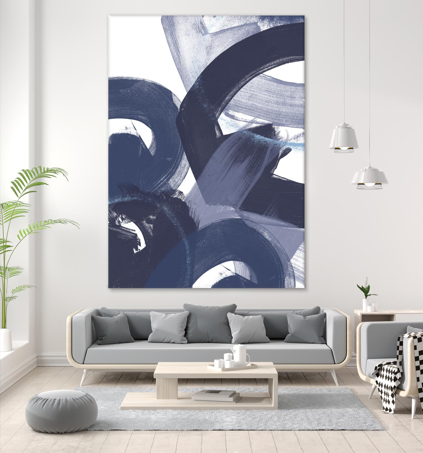 Blue on Blue II by June Erica Vess on GIANT ART - blue abstract