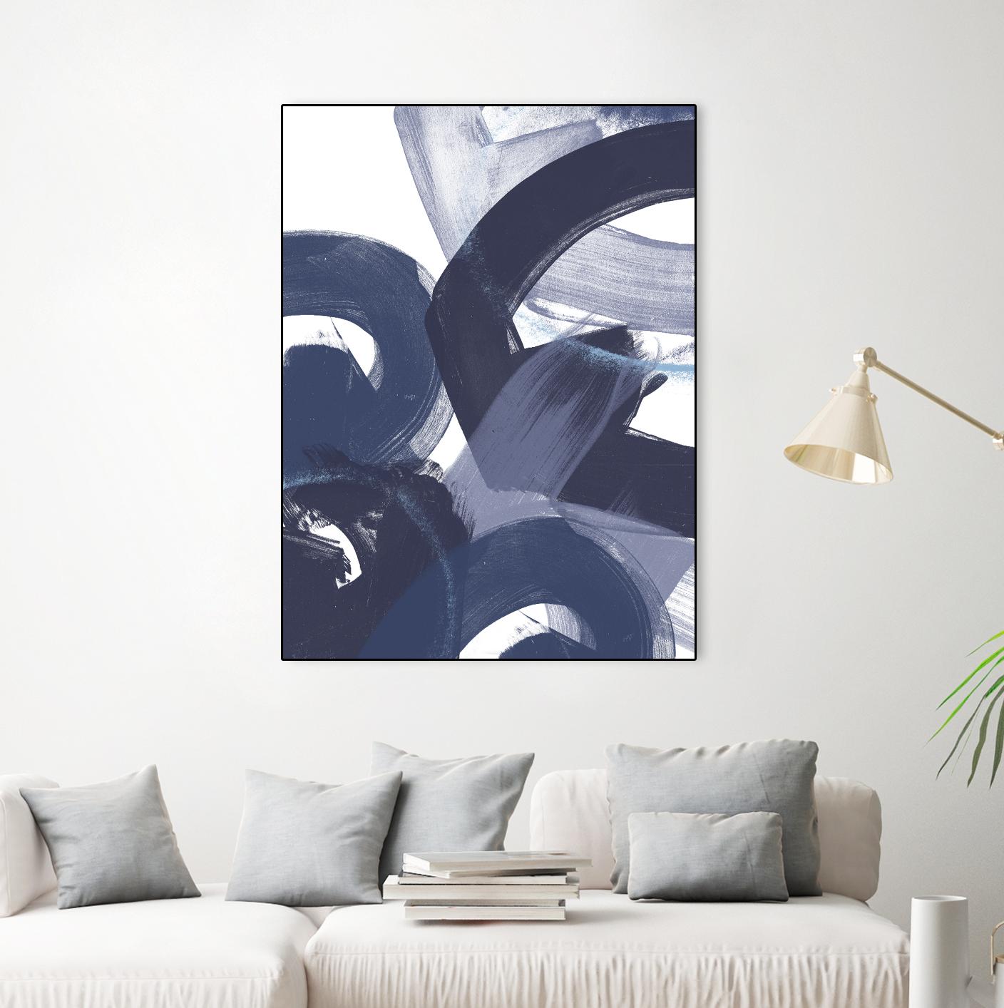 Blue on Blue II by June Erica Vess on GIANT ART - blue abstract