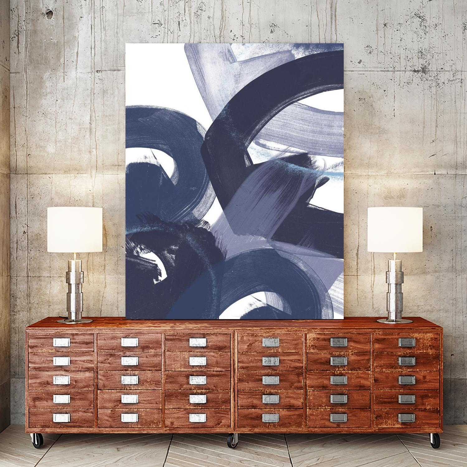 Blue on Blue II by June Erica Vess on GIANT ART - blue abstract