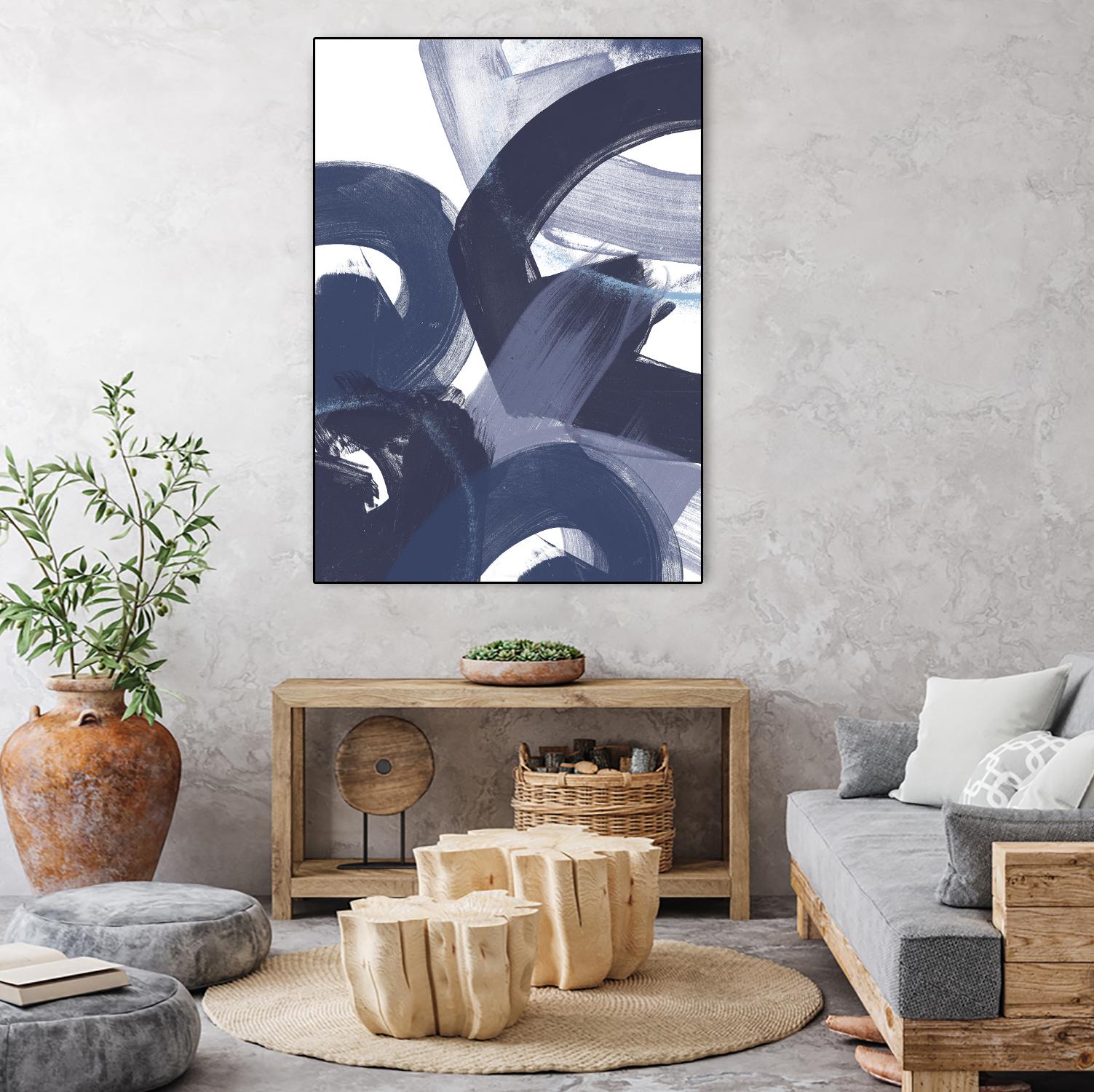 Blue on Blue II by June Erica Vess on GIANT ART - blue abstract