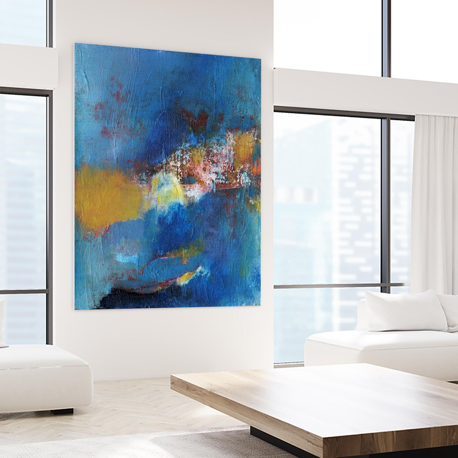 Rhapsody in Blue I by Jodi Fuchs on GIANT ART - blue abstract