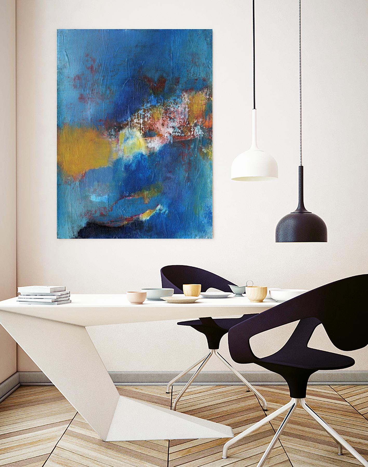 Rhapsody in Blue I by Jodi Fuchs on GIANT ART - blue abstract