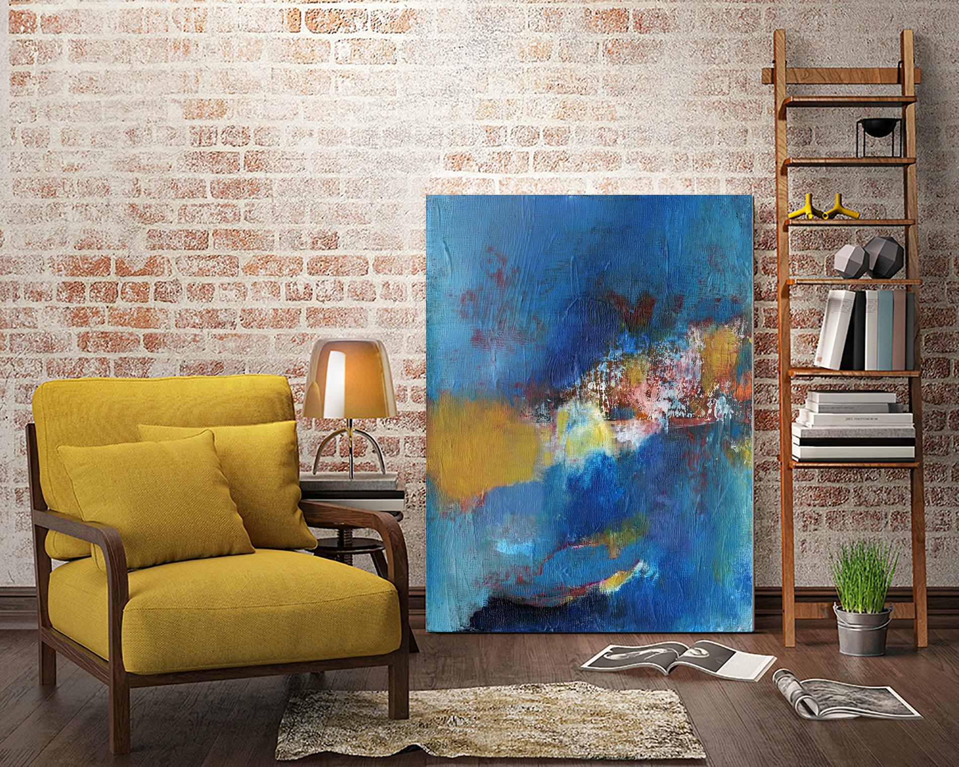 Rhapsody in Blue I by Jodi Fuchs on GIANT ART - blue abstract