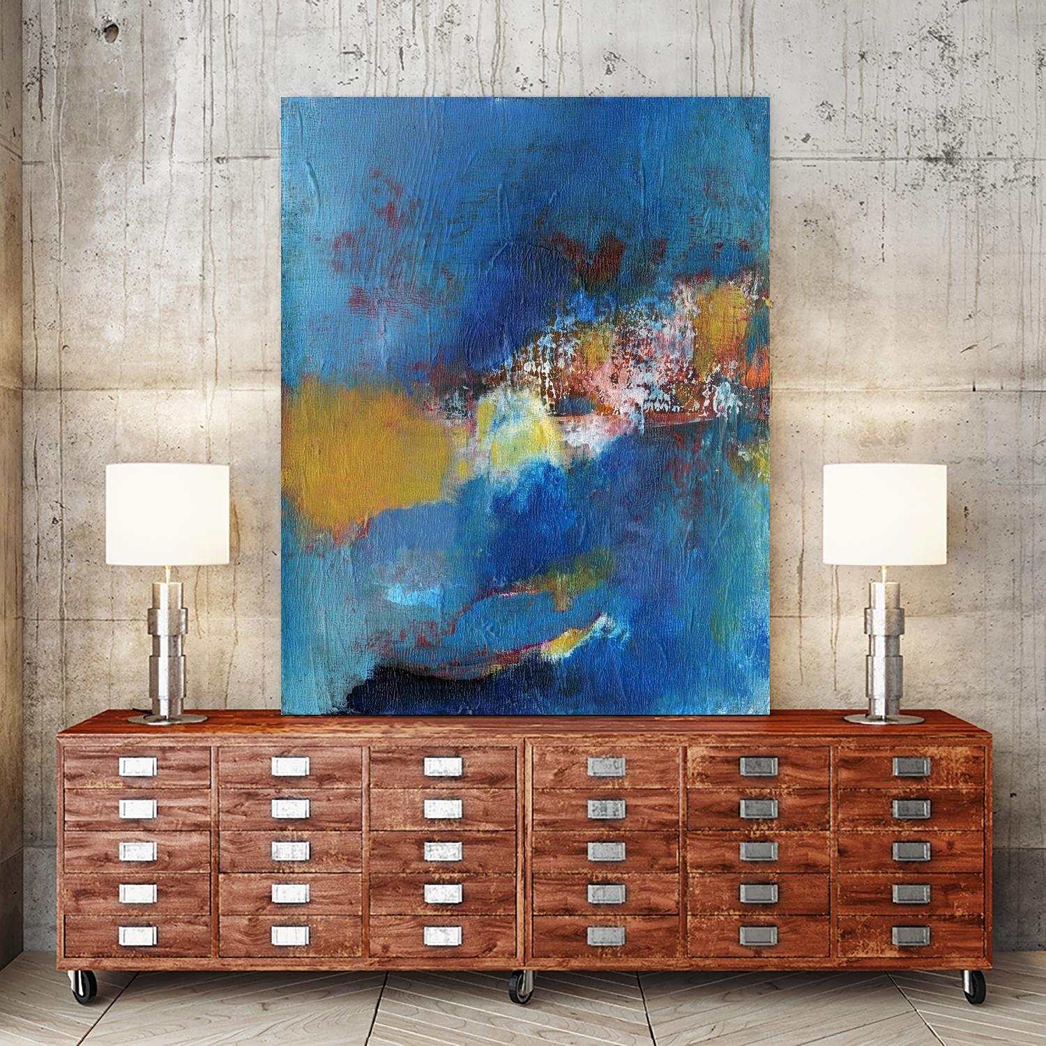 Rhapsody in Blue I by Jodi Fuchs on GIANT ART - blue abstract