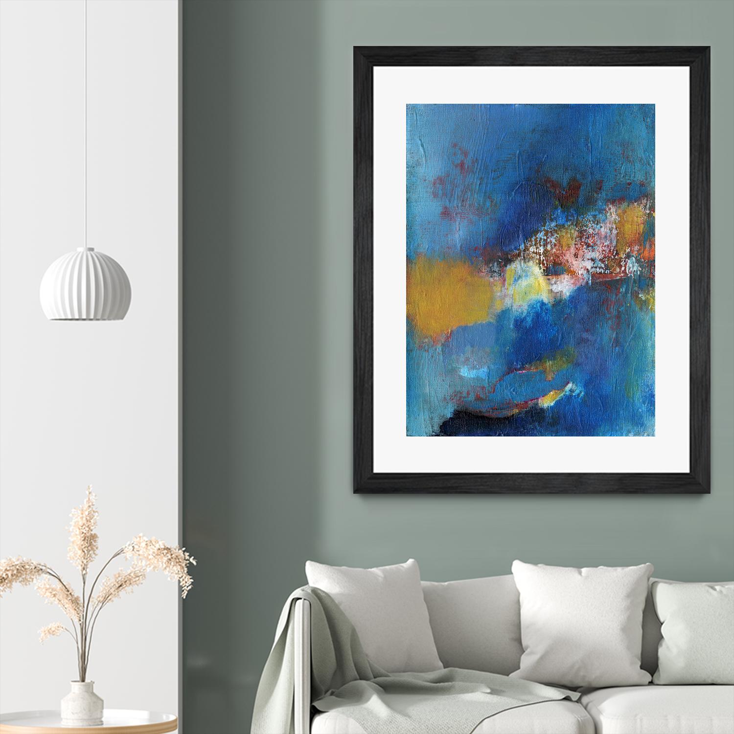 Rhapsody in Blue I by Jodi Fuchs on GIANT ART - blue abstract