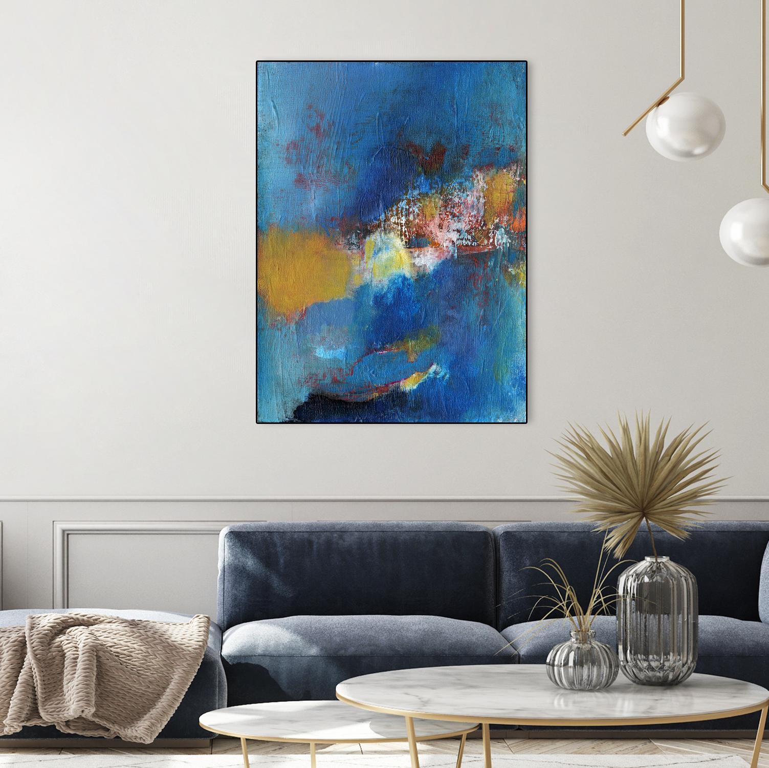 Rhapsody in Blue I by Jodi Fuchs on GIANT ART - blue abstract