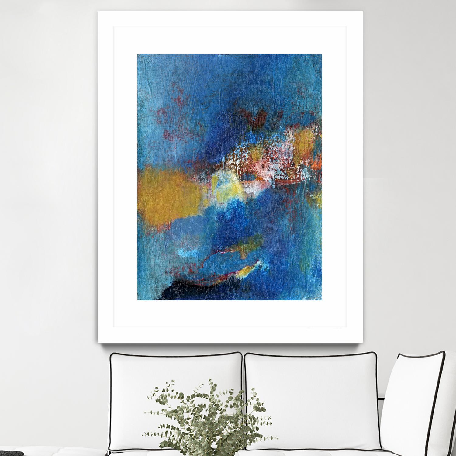 Rhapsody in Blue I by Jodi Fuchs on GIANT ART - blue abstract