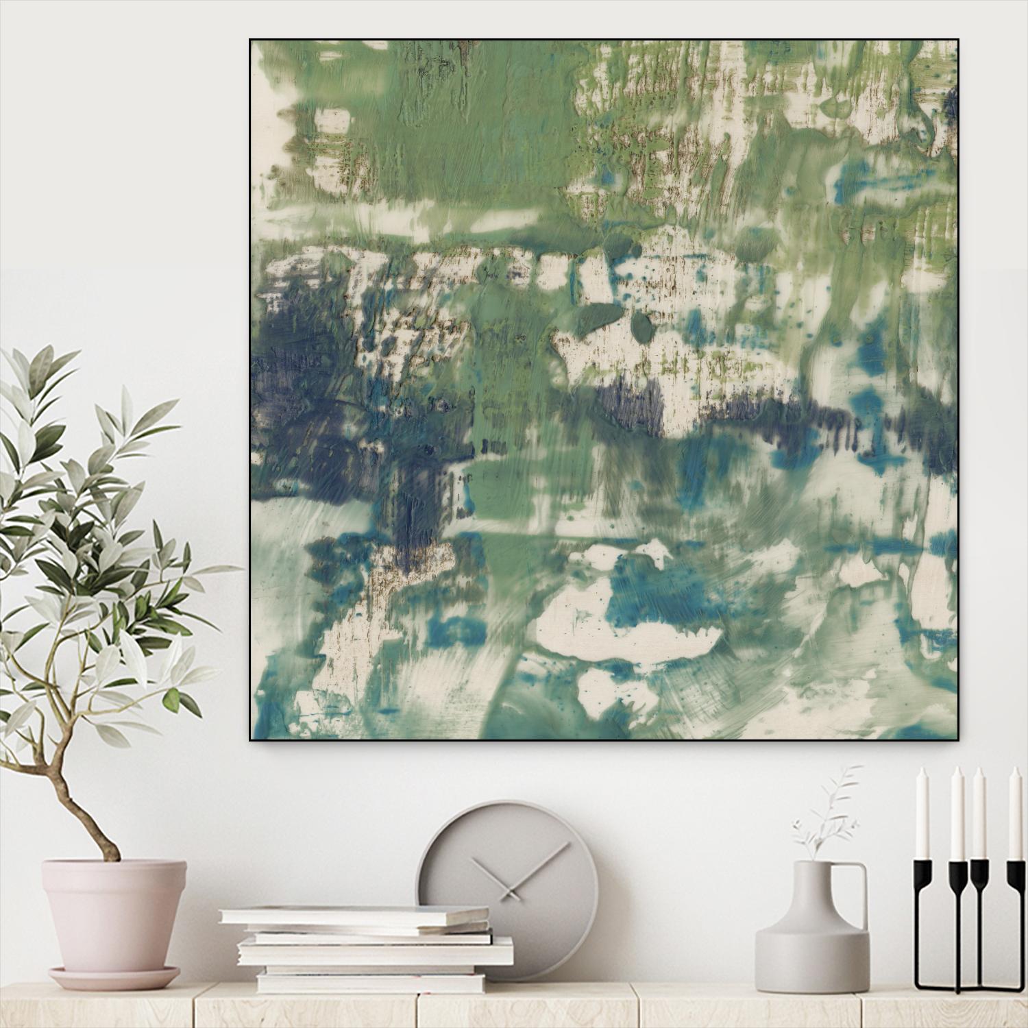 Obscured Horizon I by Jennifer Goldberger on GIANT ART - green abstract