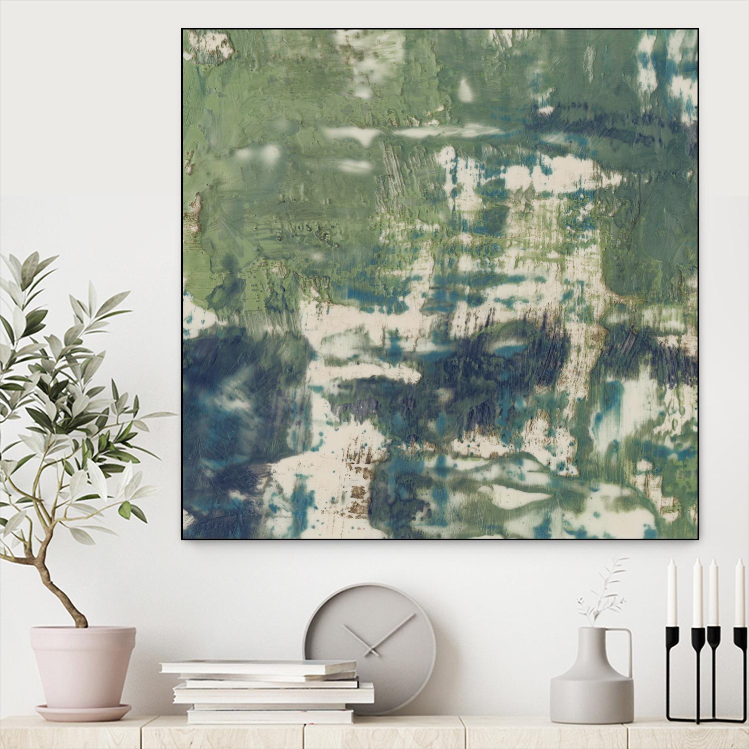 Obscured Horizon II by Jennifer Goldberger on GIANT ART - green abstract