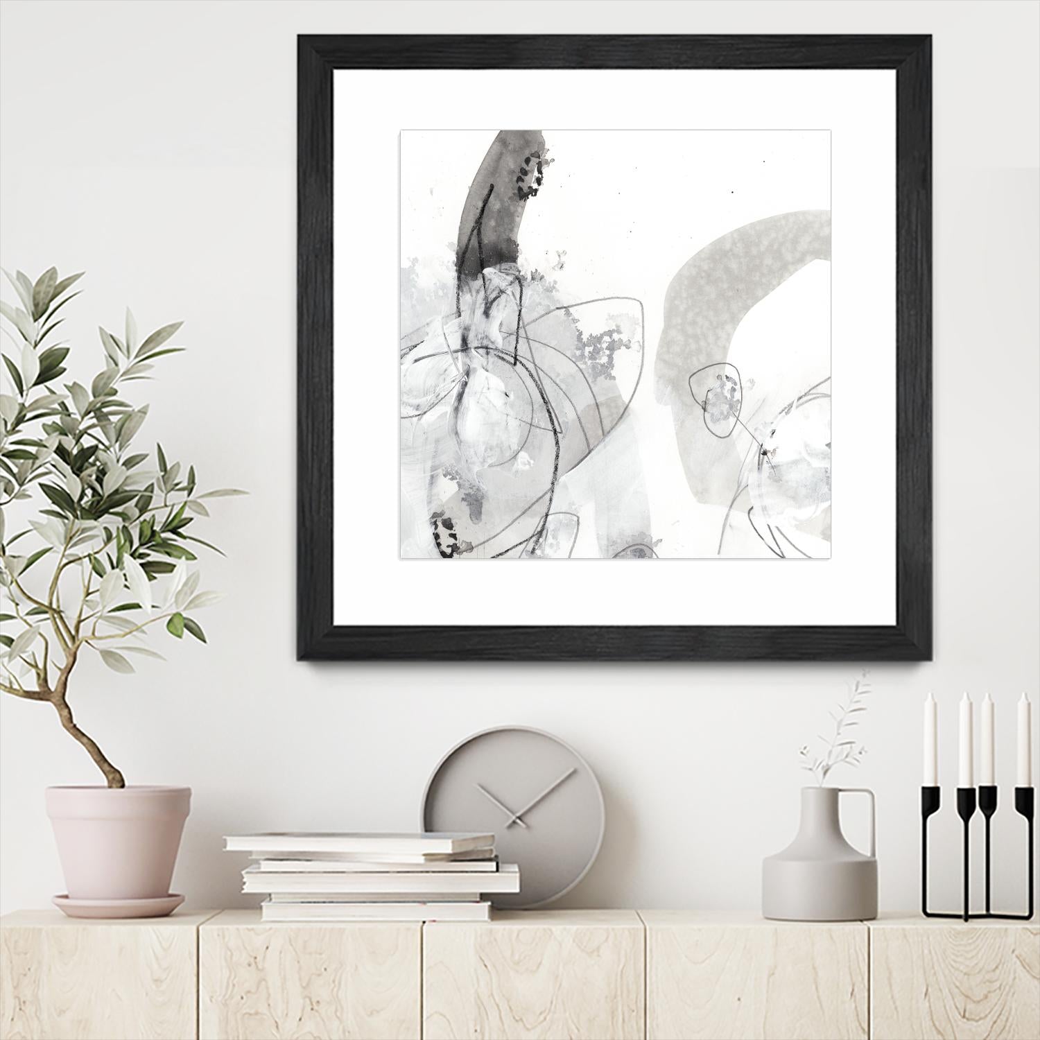 Monochrome Gestures III by June Erica Vess on GIANT ART - black abstract