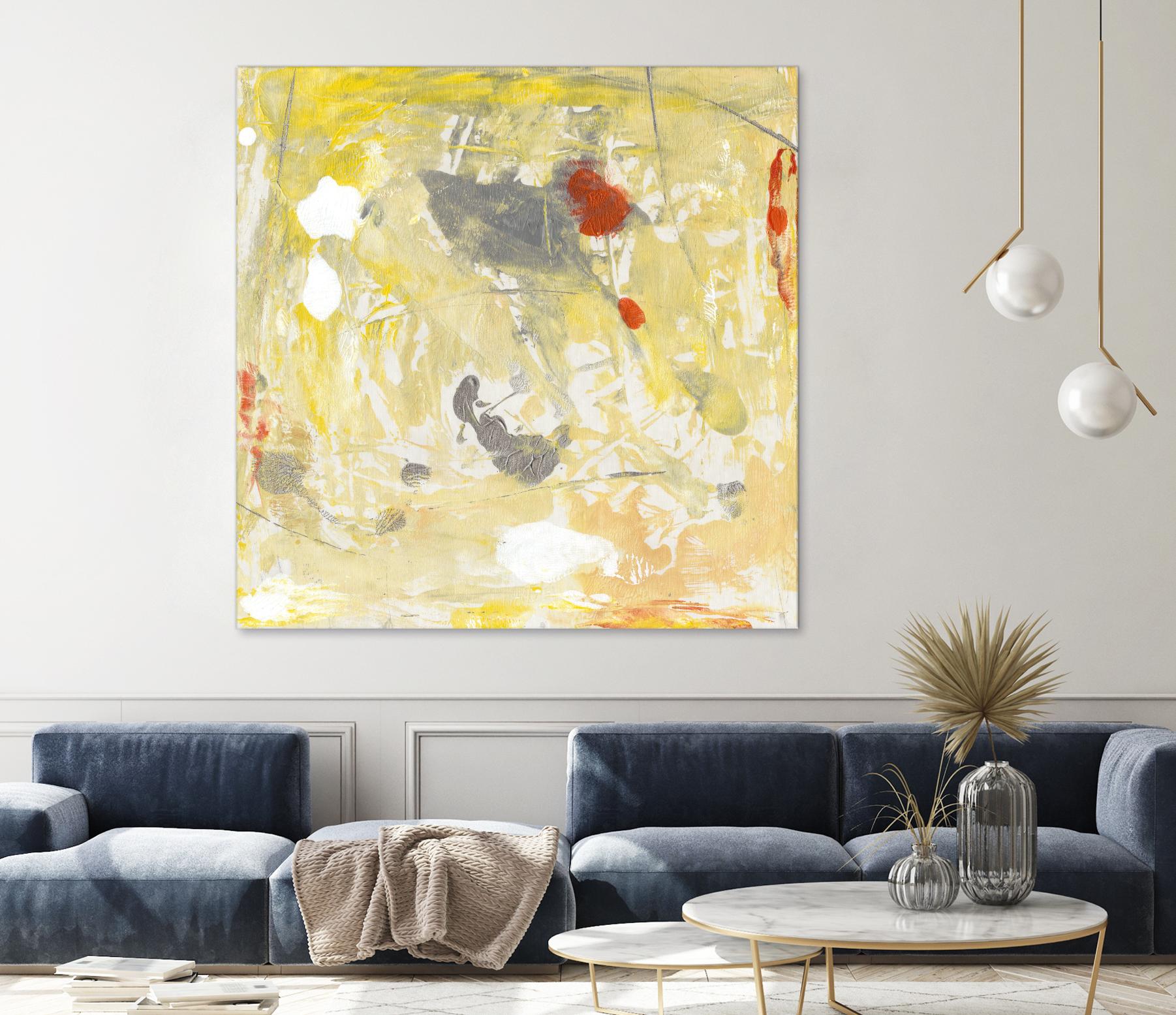 Lemon Jostle I by Tim OToole on GIANT ART - yellow abstract