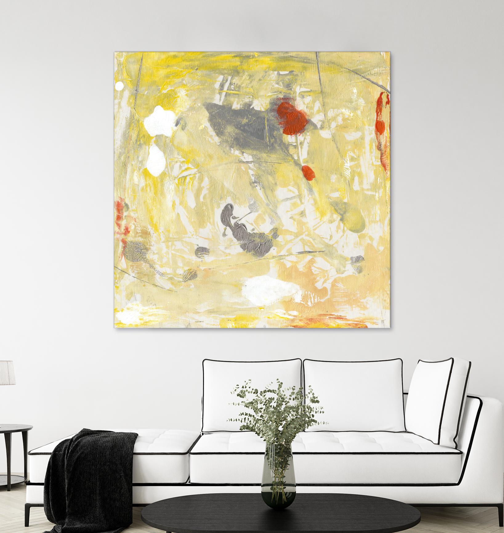 Lemon Jostle I by Tim OToole on GIANT ART - yellow abstract