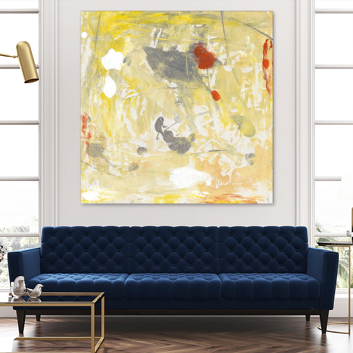 Lemon Jostle I by Tim OToole on GIANT ART - yellow abstract