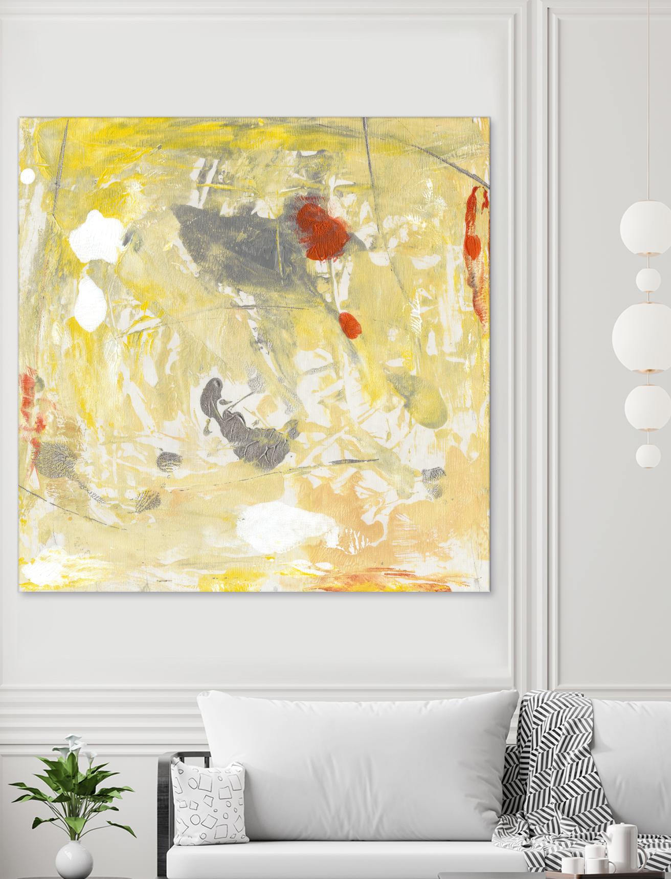 Lemon Jostle I by Tim OToole on GIANT ART - yellow abstract