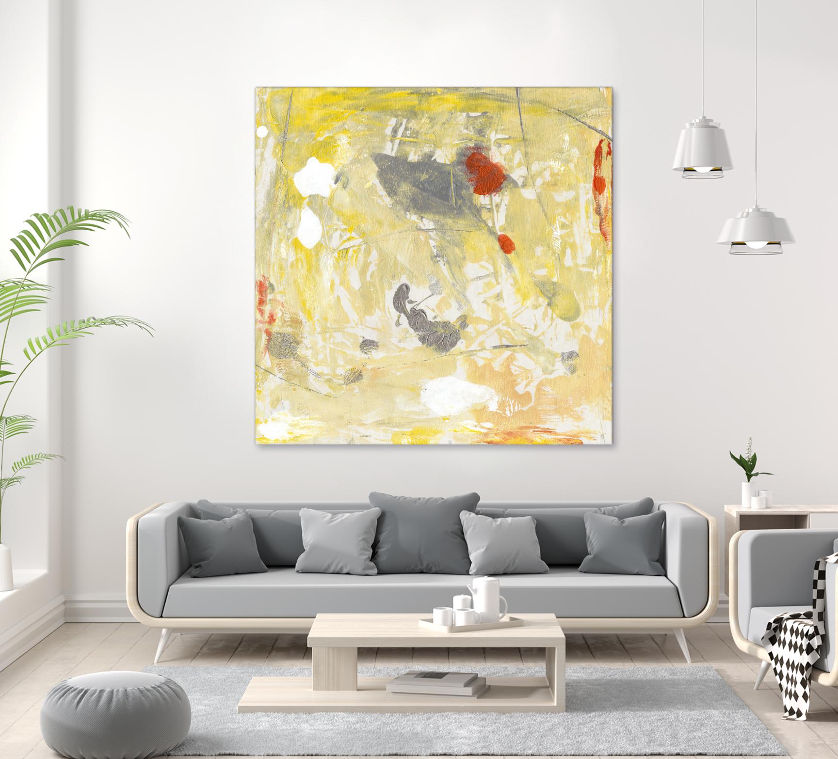 Lemon Jostle I by Tim OToole on GIANT ART - yellow abstract