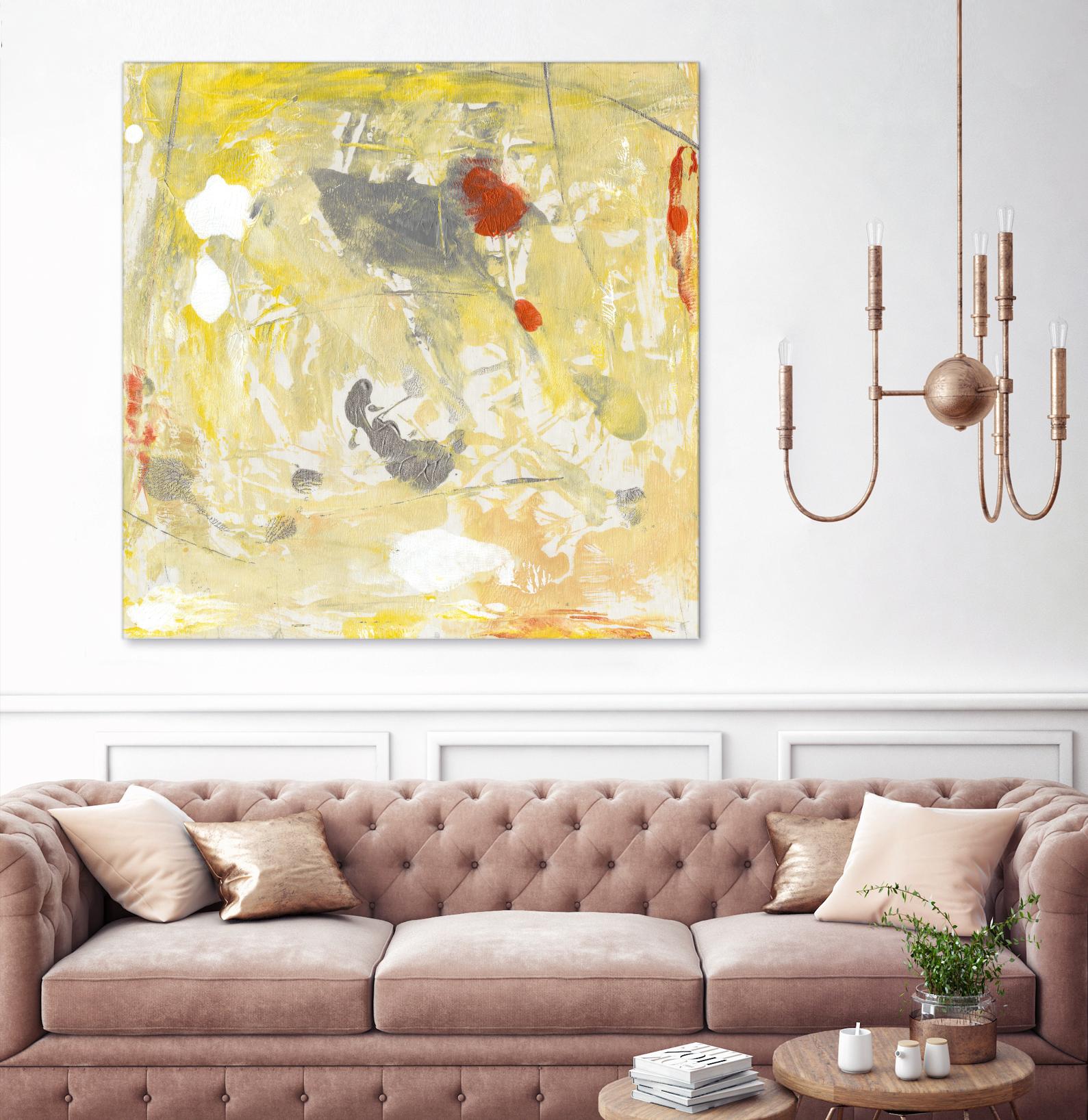 Lemon Jostle I by Tim OToole on GIANT ART - yellow abstract
