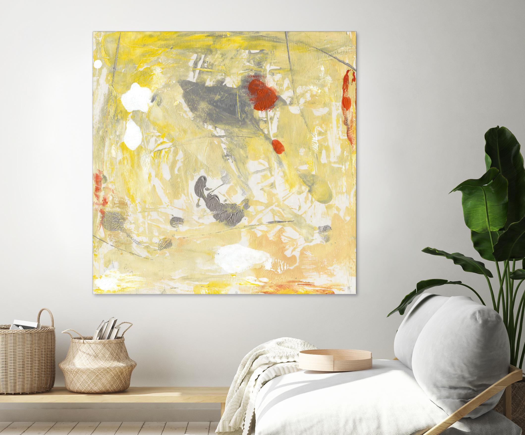 Lemon Jostle I by Tim OToole on GIANT ART - yellow abstract