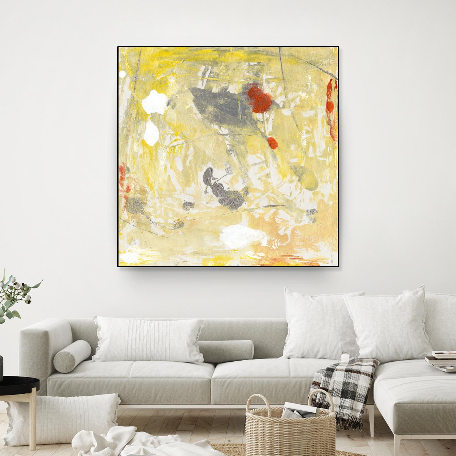 Lemon Jostle I by Tim OToole on GIANT ART - yellow abstract