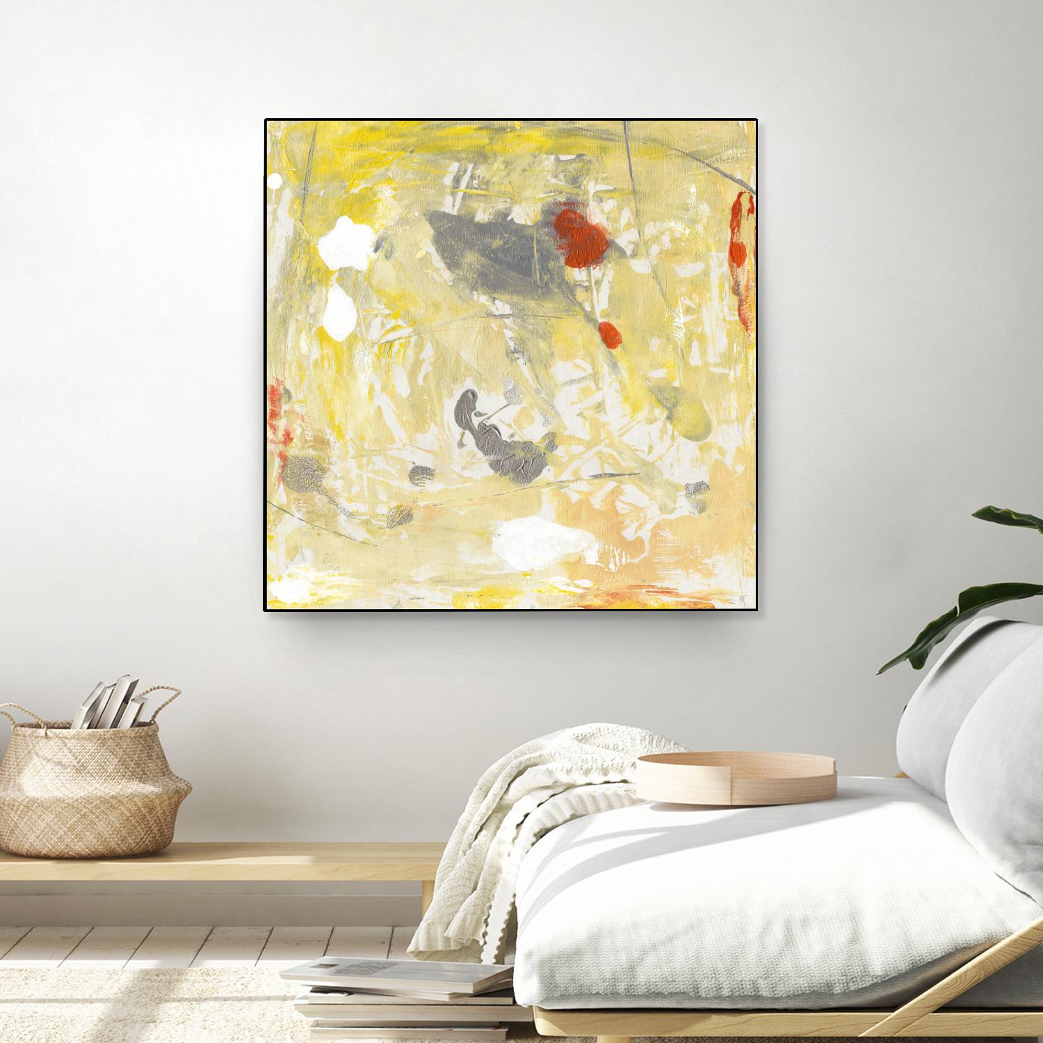 Lemon Jostle I by Tim OToole on GIANT ART - yellow abstract