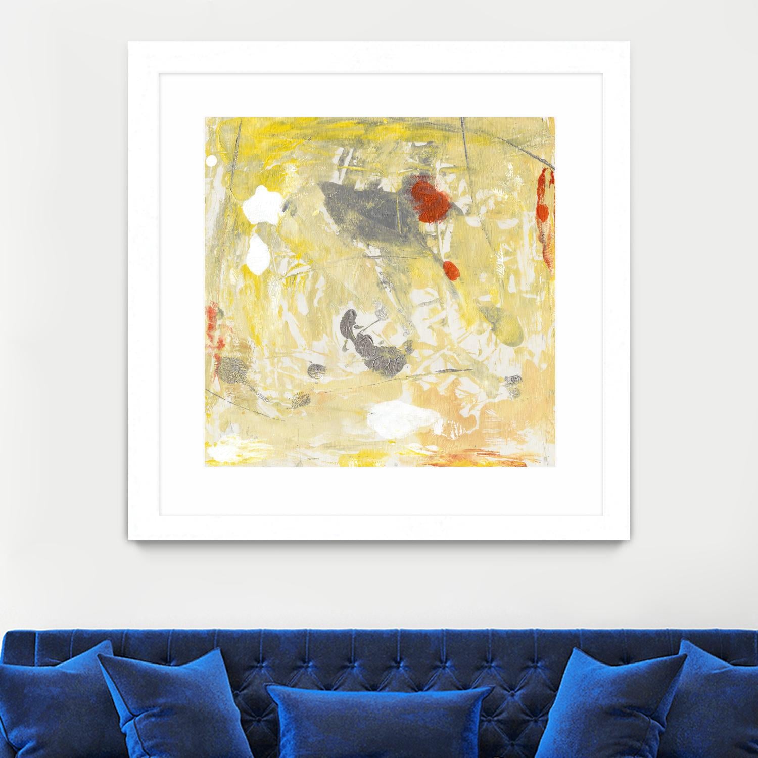 Lemon Jostle I by Tim OToole on GIANT ART - yellow abstract