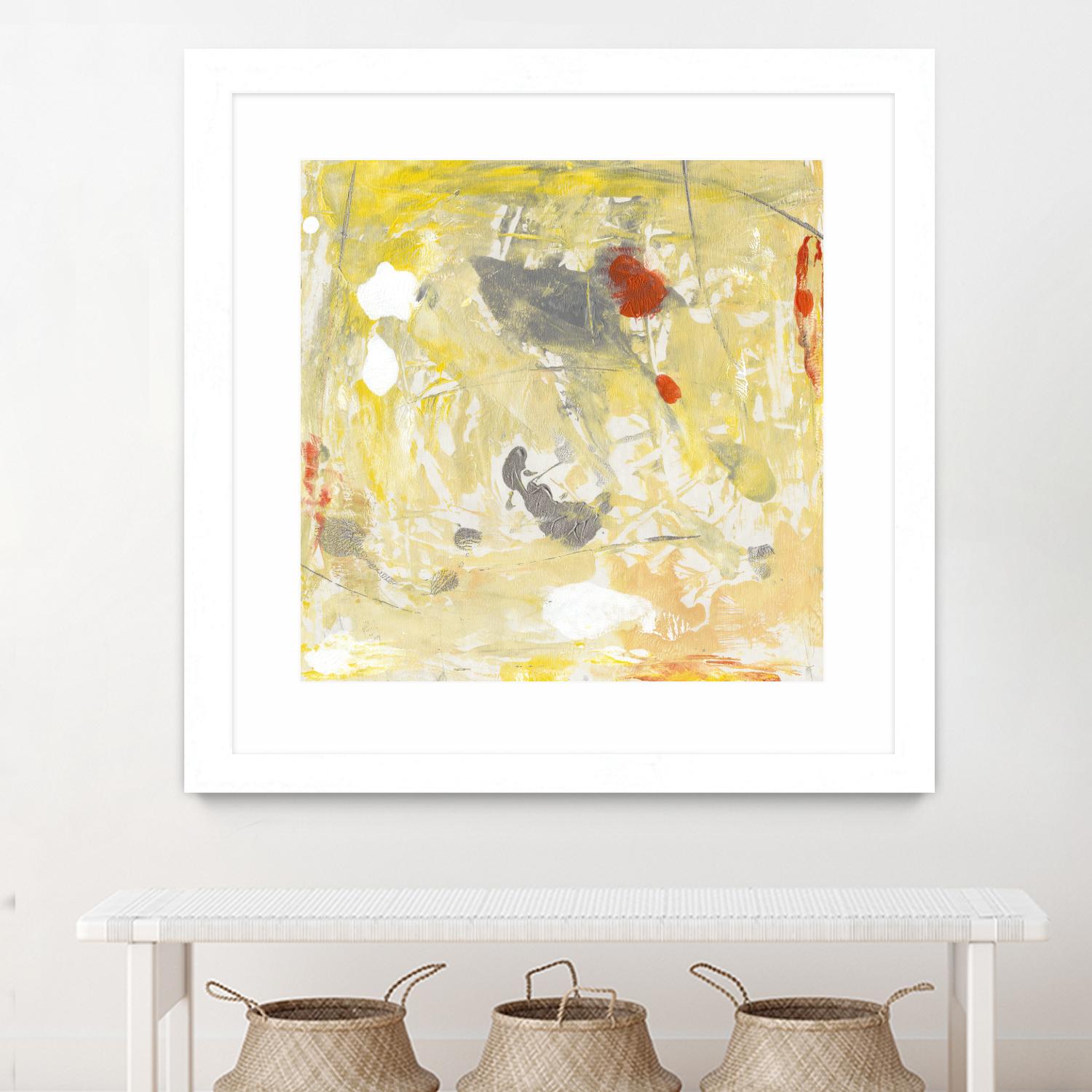 Lemon Jostle I by Tim OToole on GIANT ART - yellow abstract