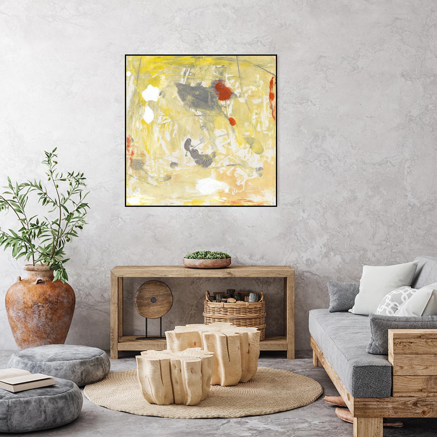 Lemon Jostle I by Tim OToole on GIANT ART - yellow abstract