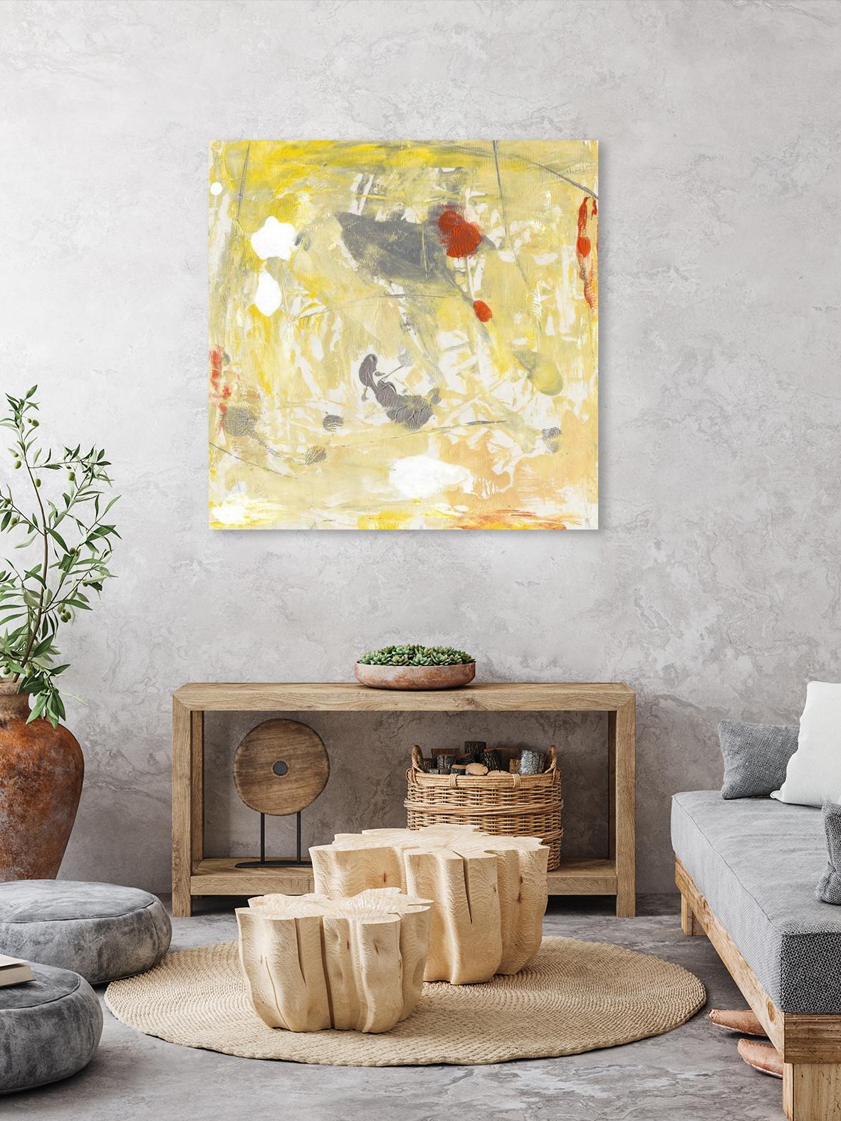 Lemon Jostle I by Tim OToole on GIANT ART - yellow abstract