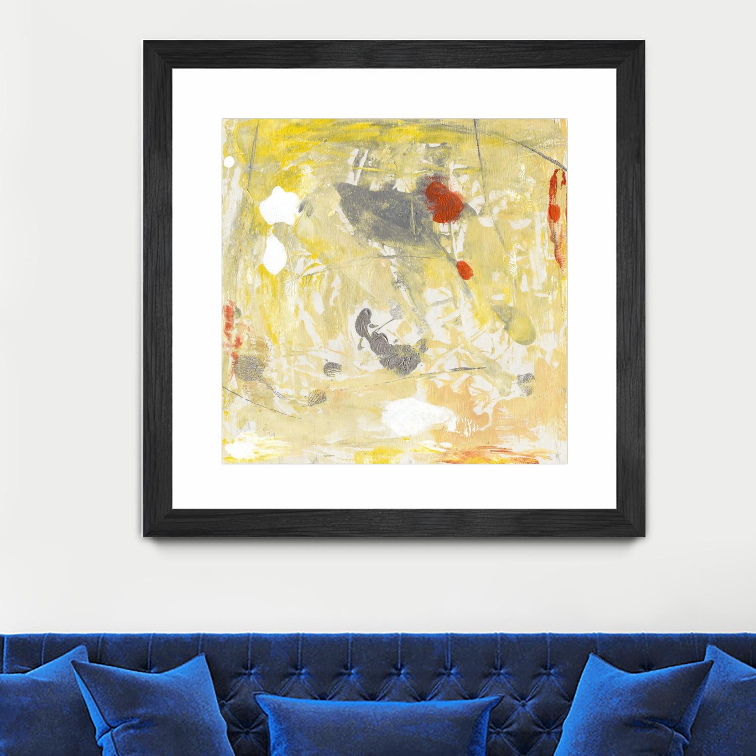 Lemon Jostle I by Tim OToole on GIANT ART - yellow abstract