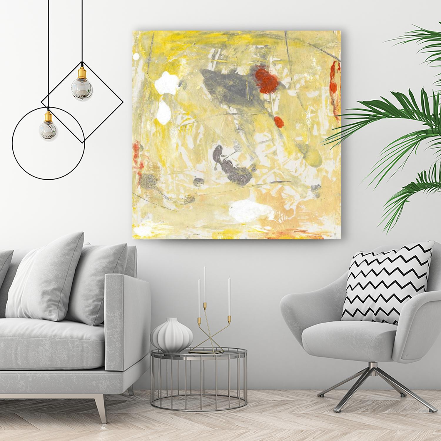 Lemon Jostle I by Tim OToole on GIANT ART - yellow abstract