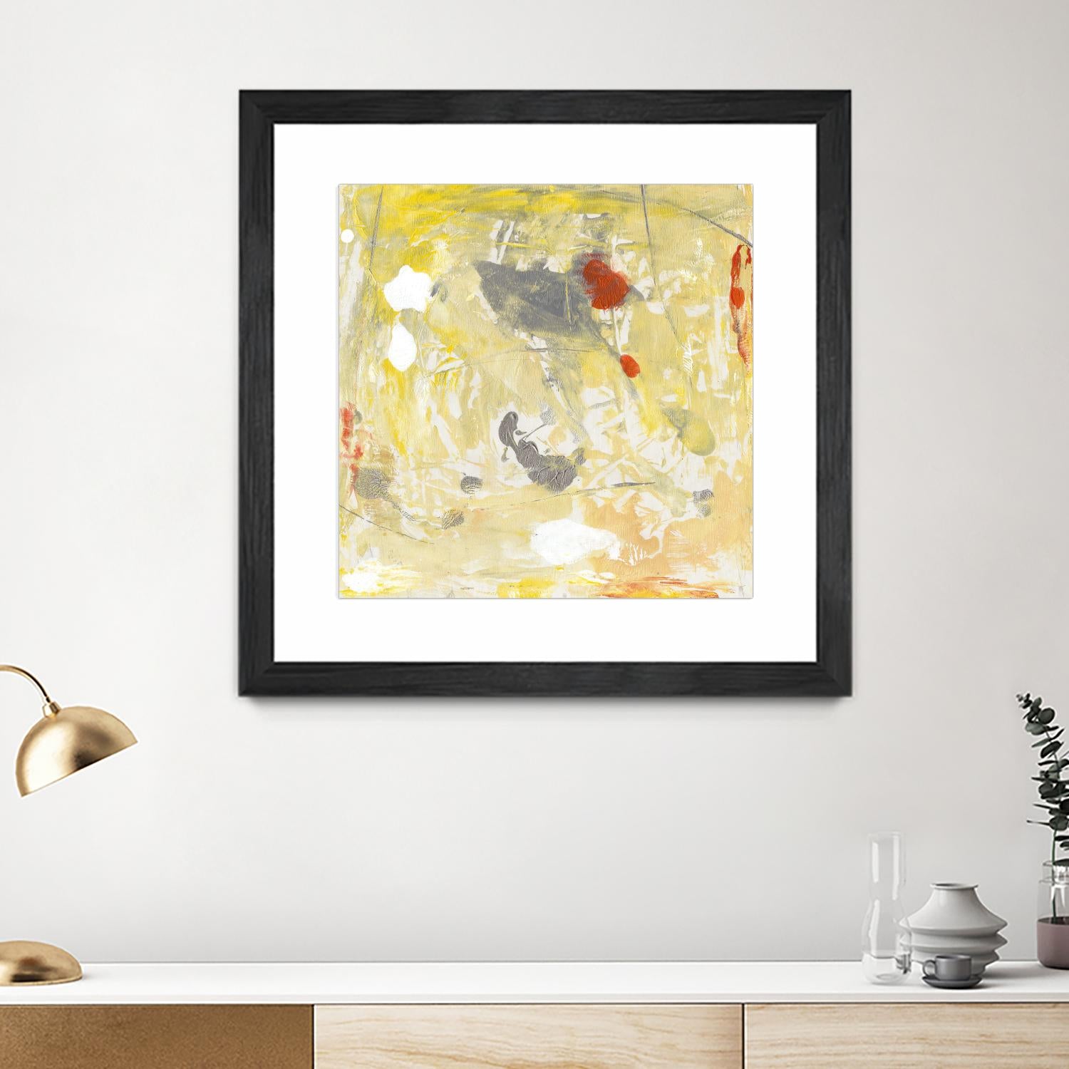 Lemon Jostle I by Tim OToole on GIANT ART - yellow abstract