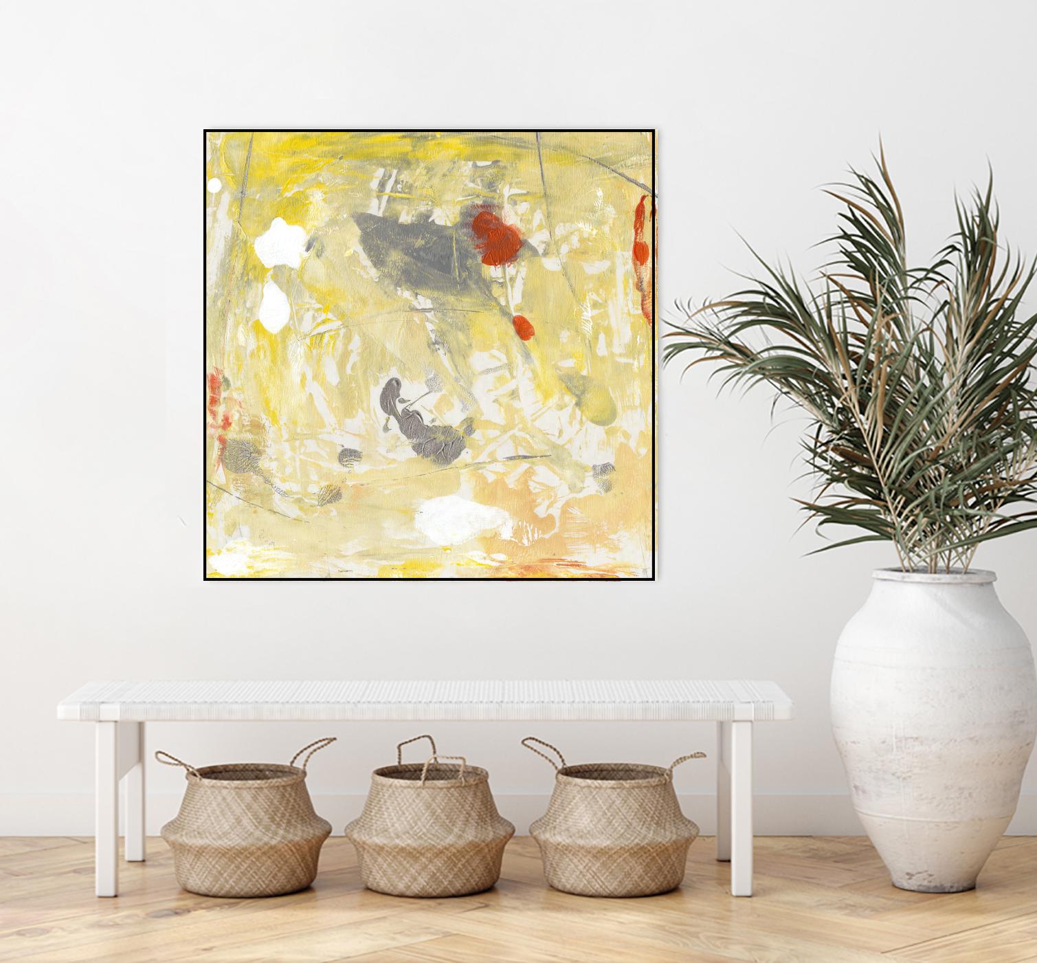 Lemon Jostle I by Tim OToole on GIANT ART - yellow abstract