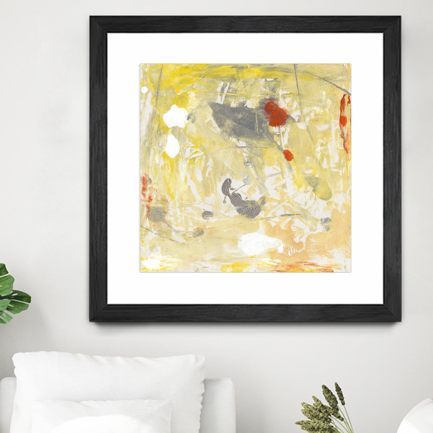 Lemon Jostle I by Tim OToole on GIANT ART - yellow abstract