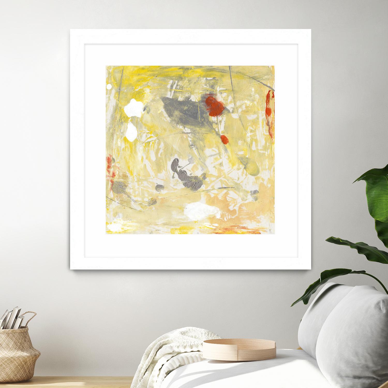 Lemon Jostle I by Tim OToole on GIANT ART - yellow abstract