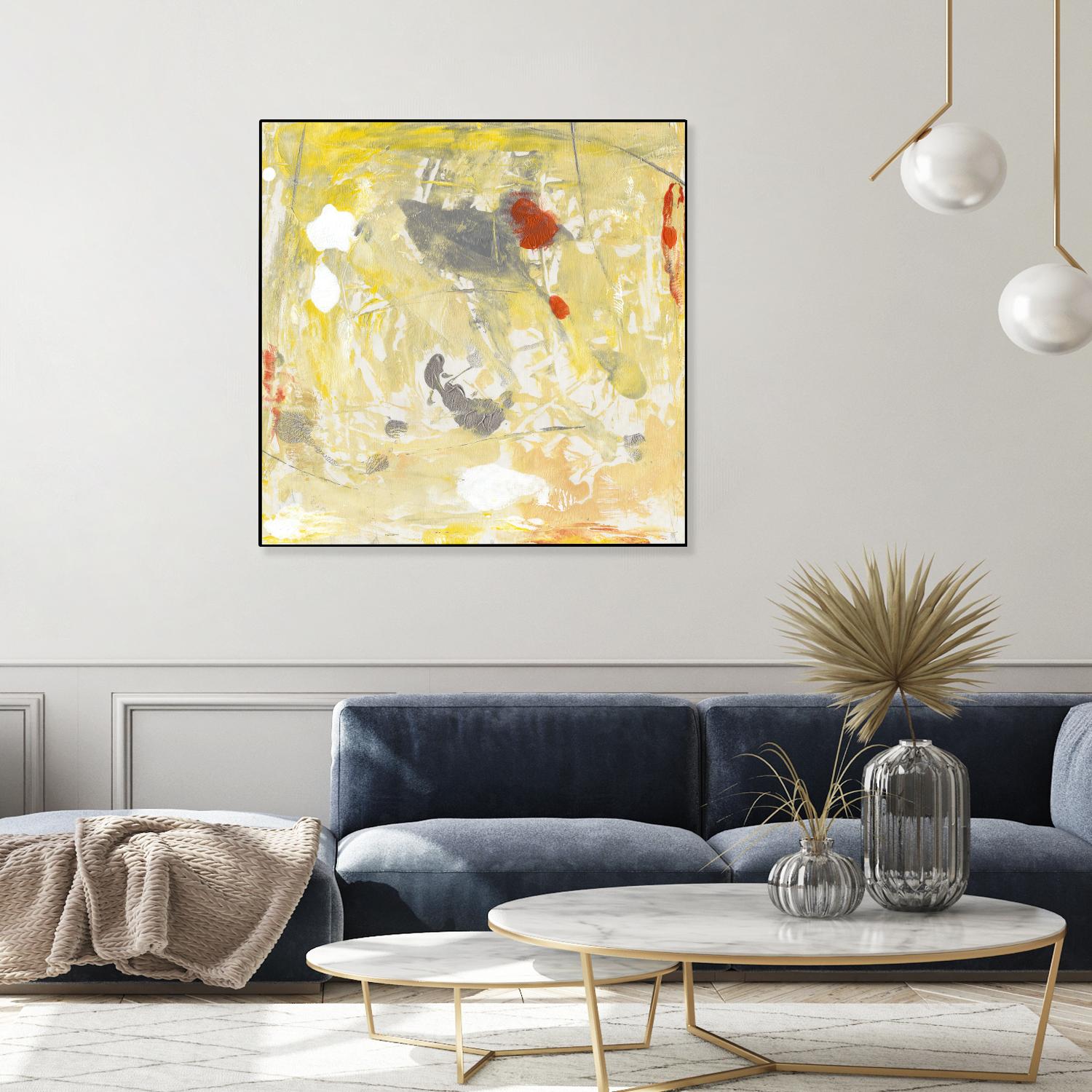 Lemon Jostle I by Tim OToole on GIANT ART - yellow abstract