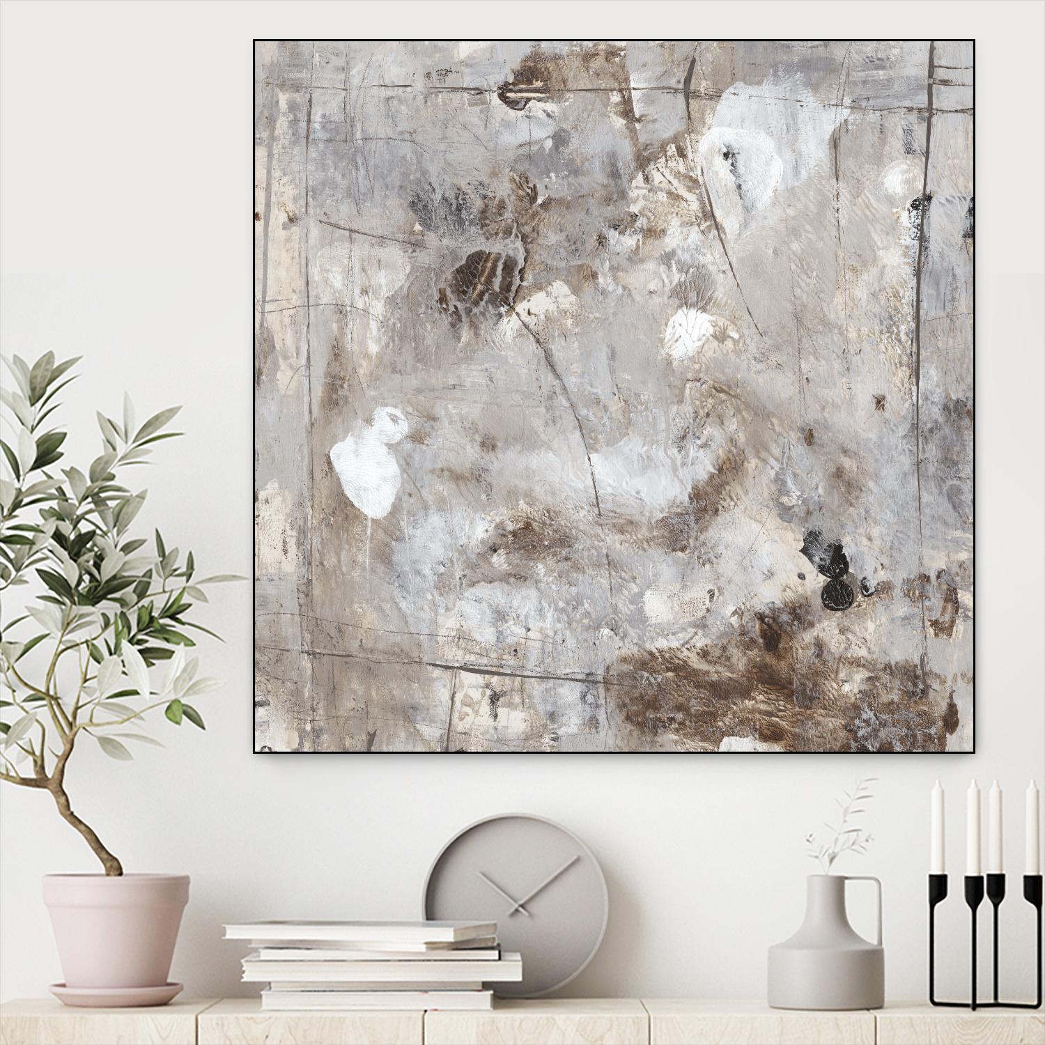 Neutral Jostle II by Tim OToole on GIANT ART - brown abstract