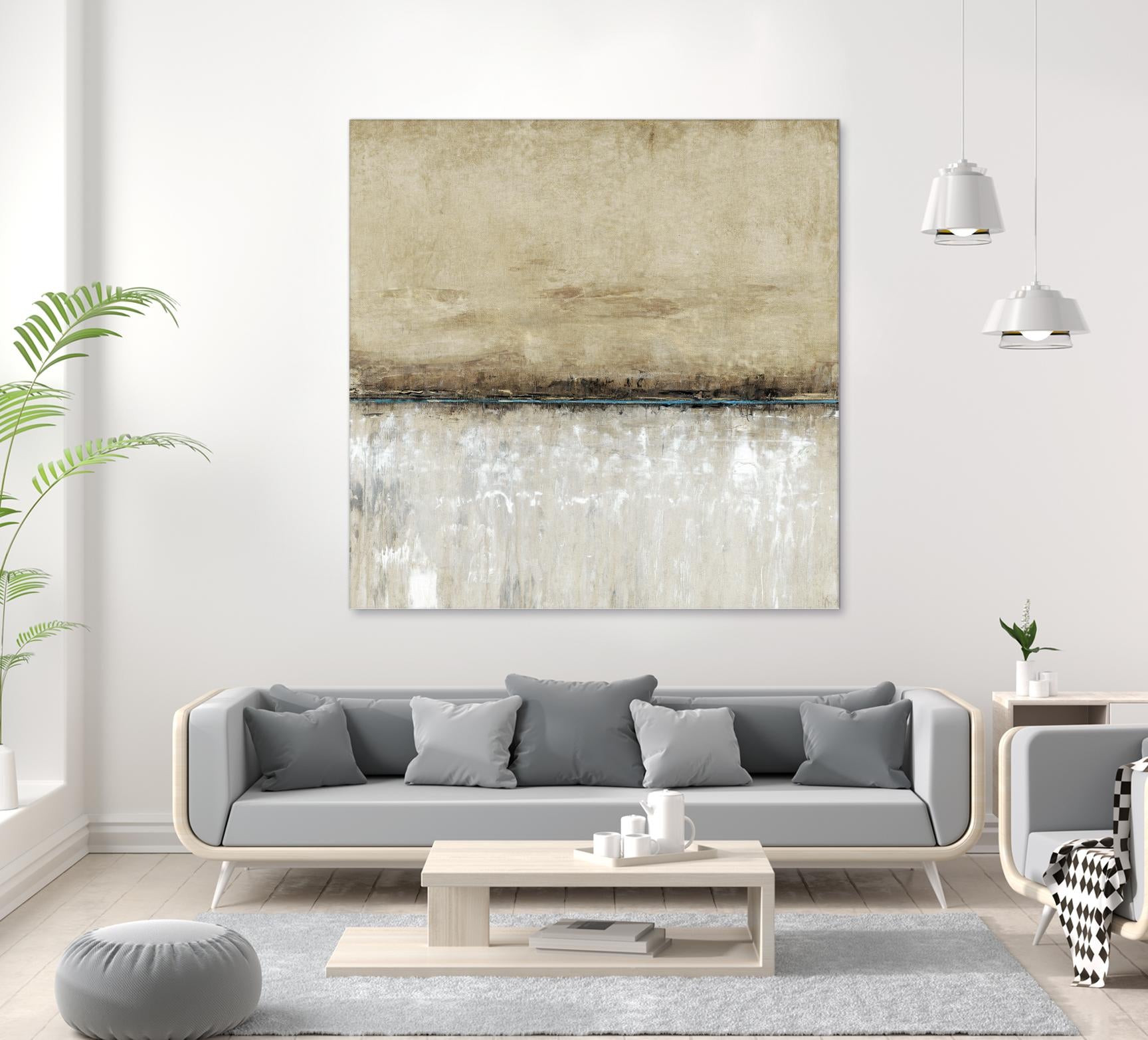 Blue Line I by Tim OToole on GIANT ART - brown abstract