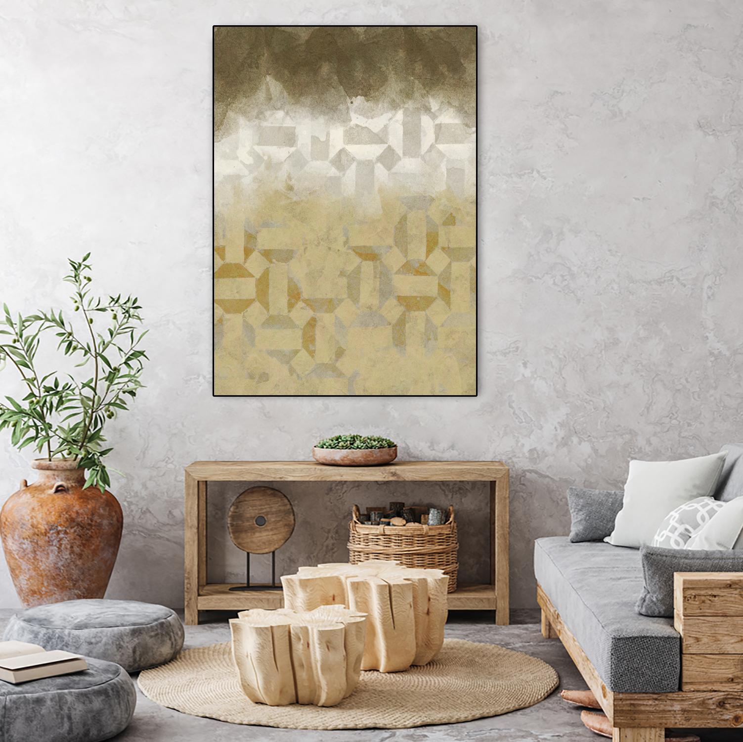 Shifting Earth I by Alonzo Saunders on GIANT ART - yellow abstract