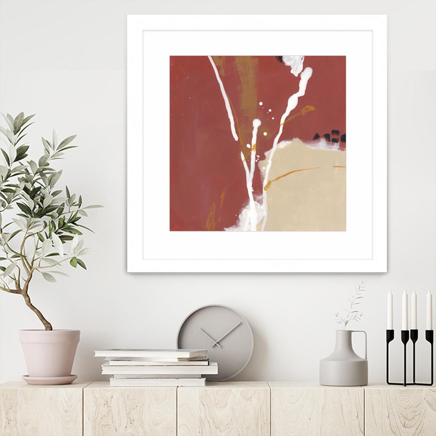 Molecular Dynamics III by June Erica Vess on GIANT ART - red abstract