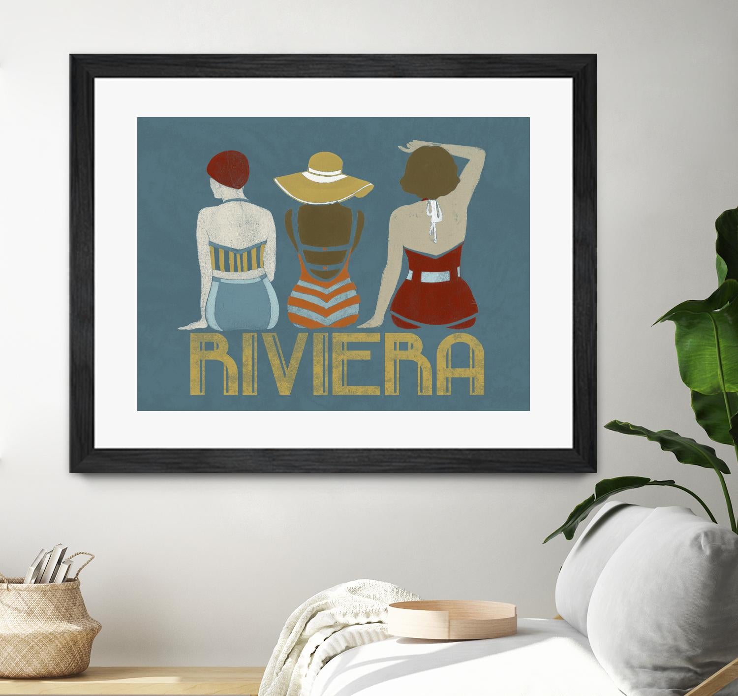 Vintage Bathing Beauties I by June Erica Vess on GIANT ART - blue fashion