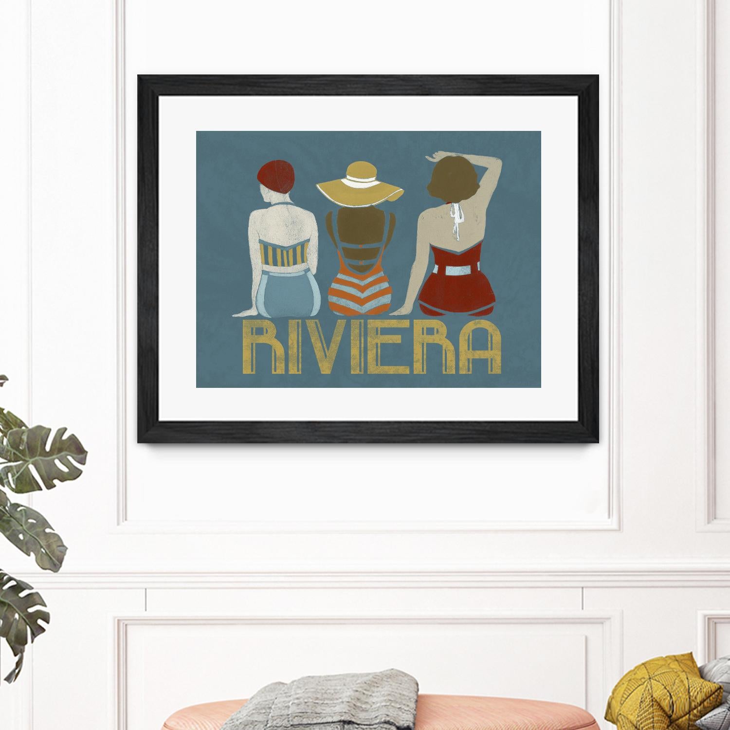 Vintage Bathing Beauties I by June Erica Vess on GIANT ART - blue fashion