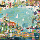 Abstract Marina IV by Karen Fields on GIANT ART - blue abstract