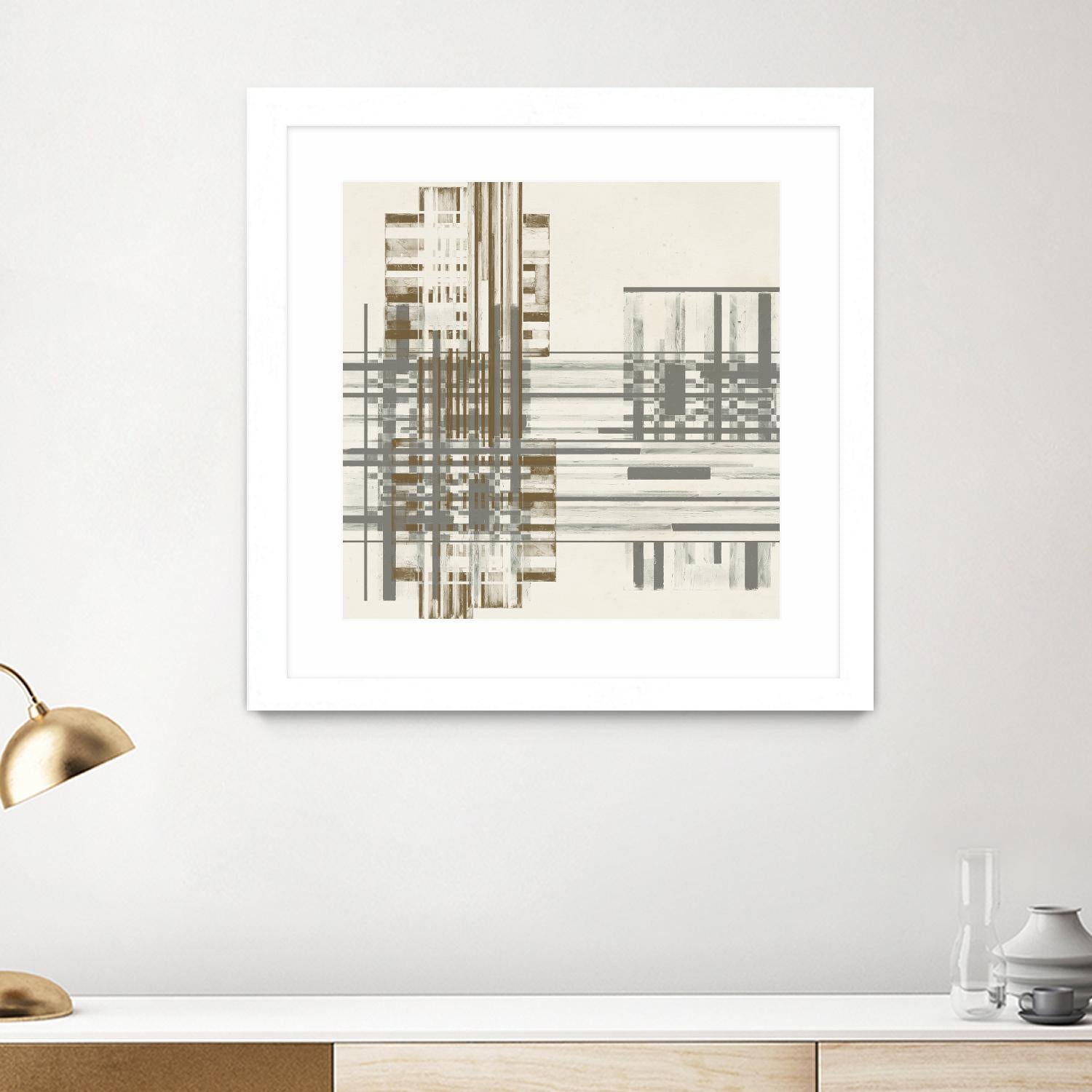 Matrix Illusion I by Jennifer Goldberger on GIANT ART - brown abstract