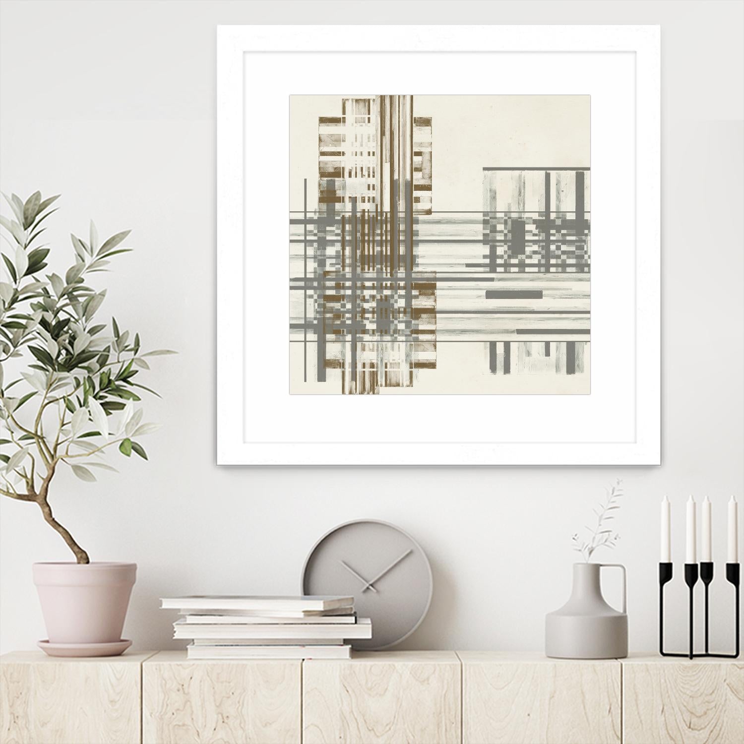 Matrix Illusion I by Jennifer Goldberger on GIANT ART - brown abstract