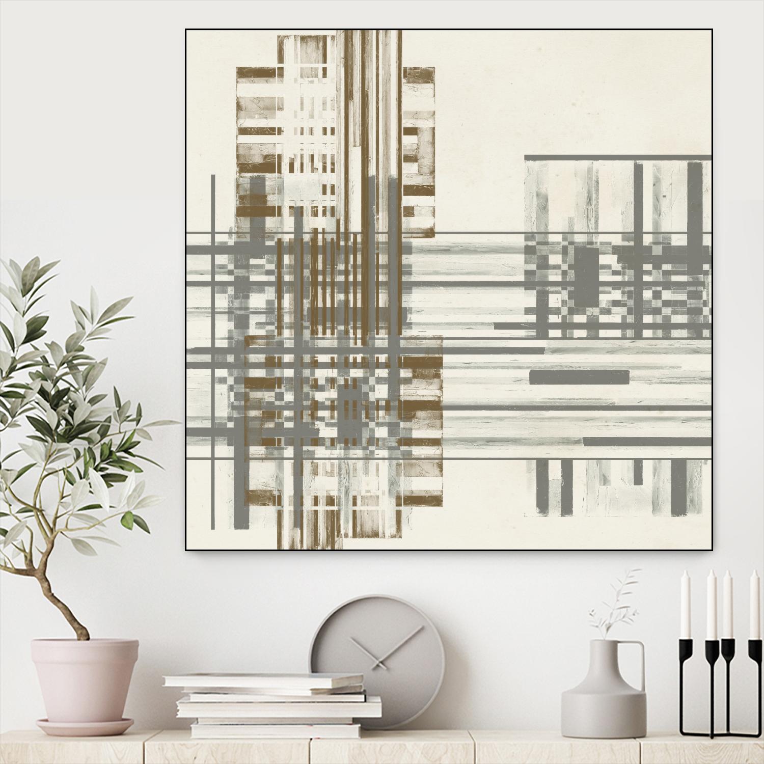 Matrix Illusion I by Jennifer Goldberger on GIANT ART - brown abstract