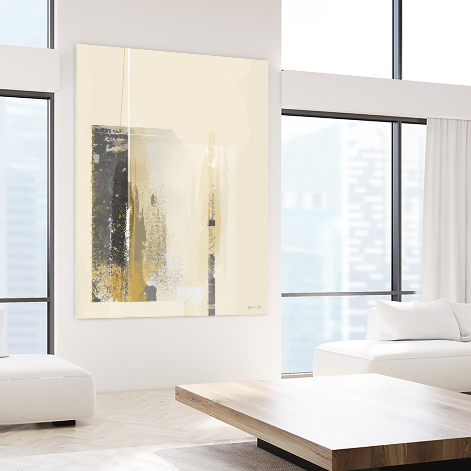 Deeper Shadows I by Green Lili on GIANT ART - yellow abstract