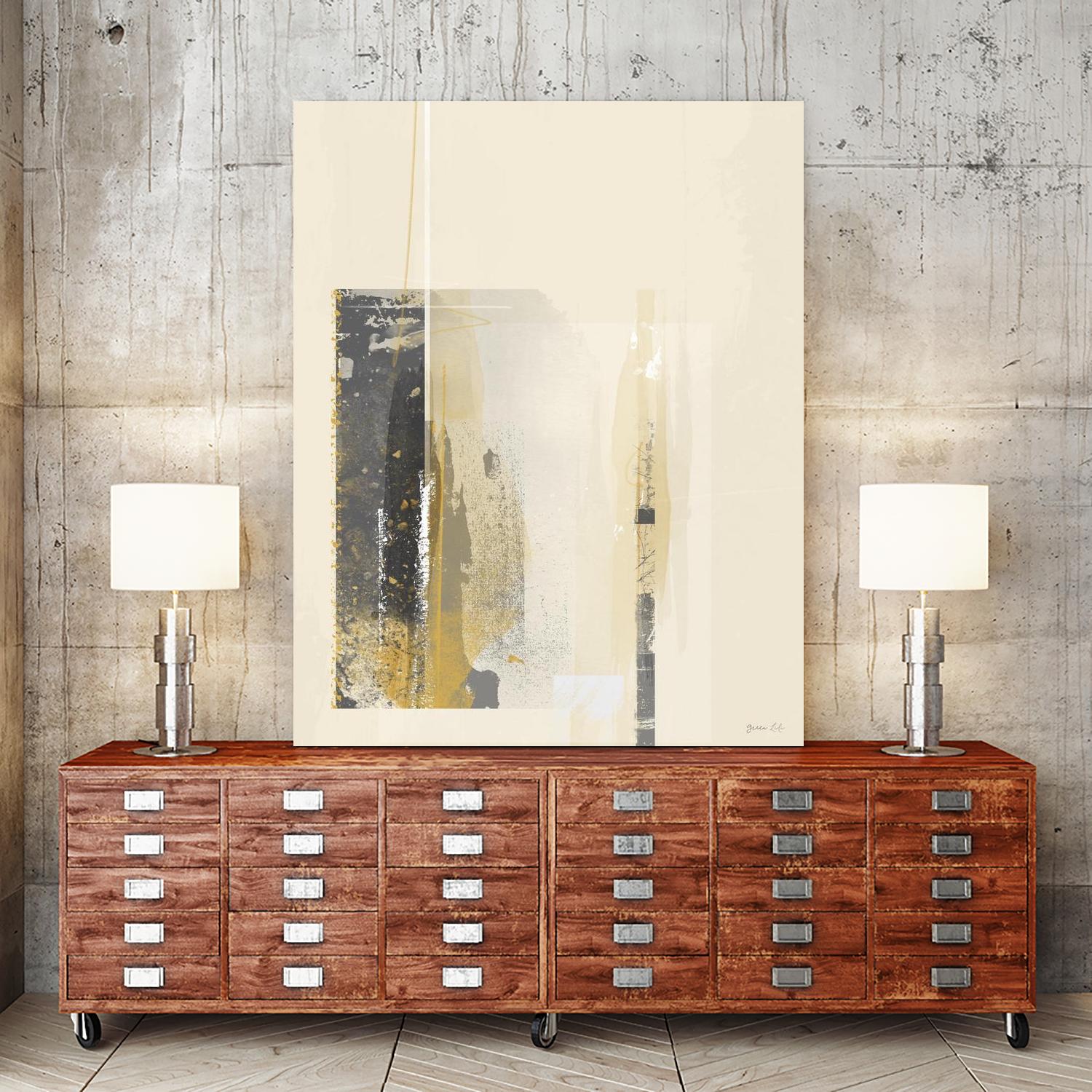 Deeper Shadows I by Green Lili on GIANT ART - yellow abstract