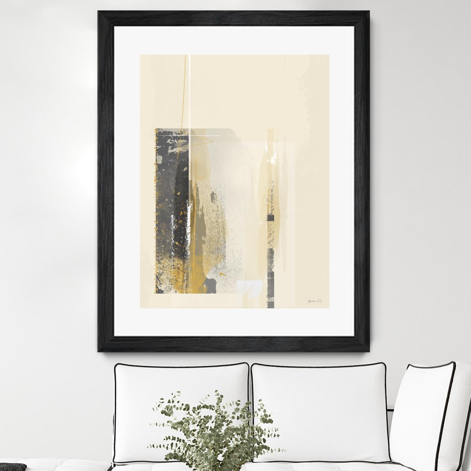 Deeper Shadows I by Green Lili on GIANT ART - yellow abstract