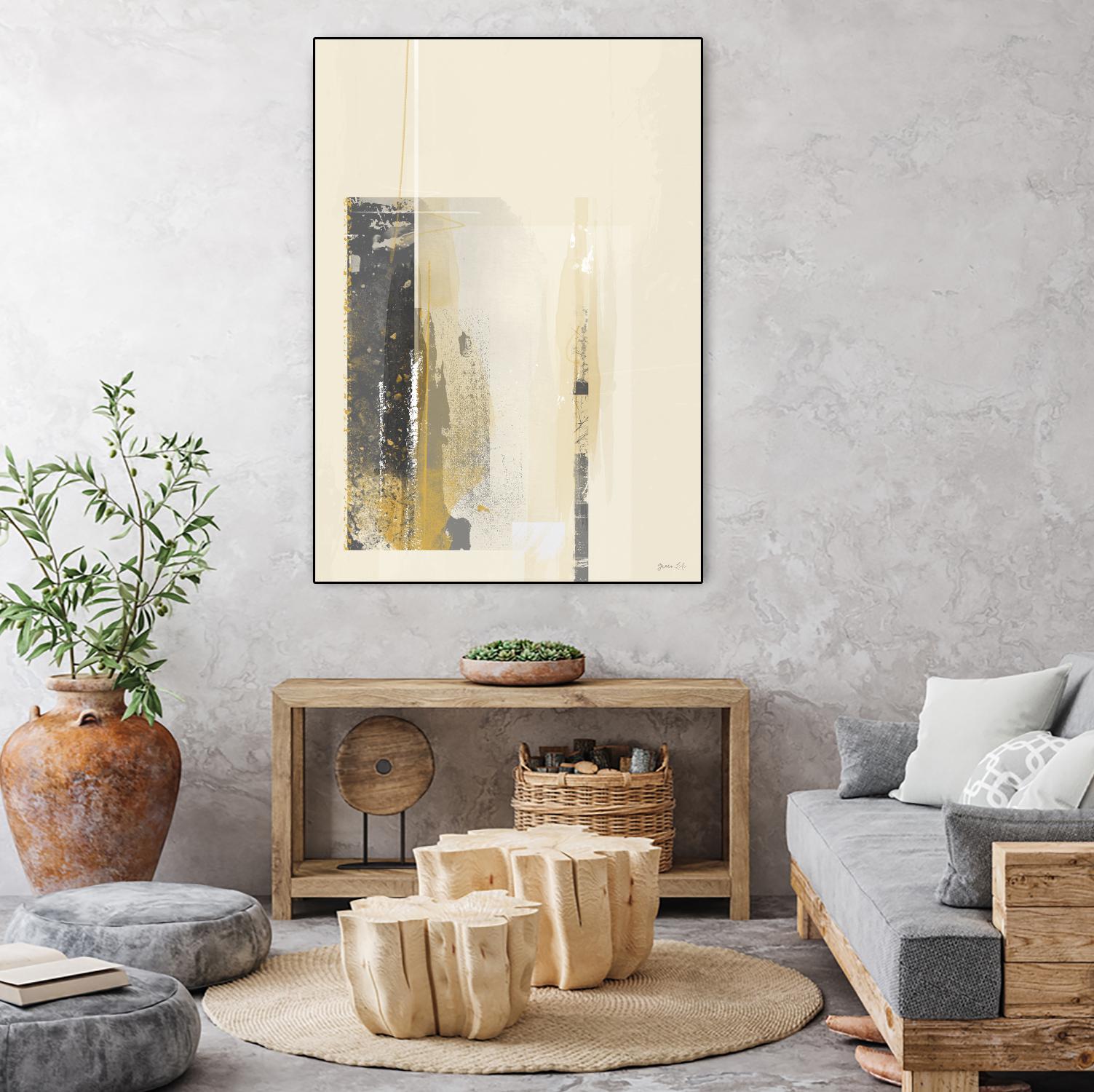 Deeper Shadows I by Green Lili on GIANT ART - yellow abstract